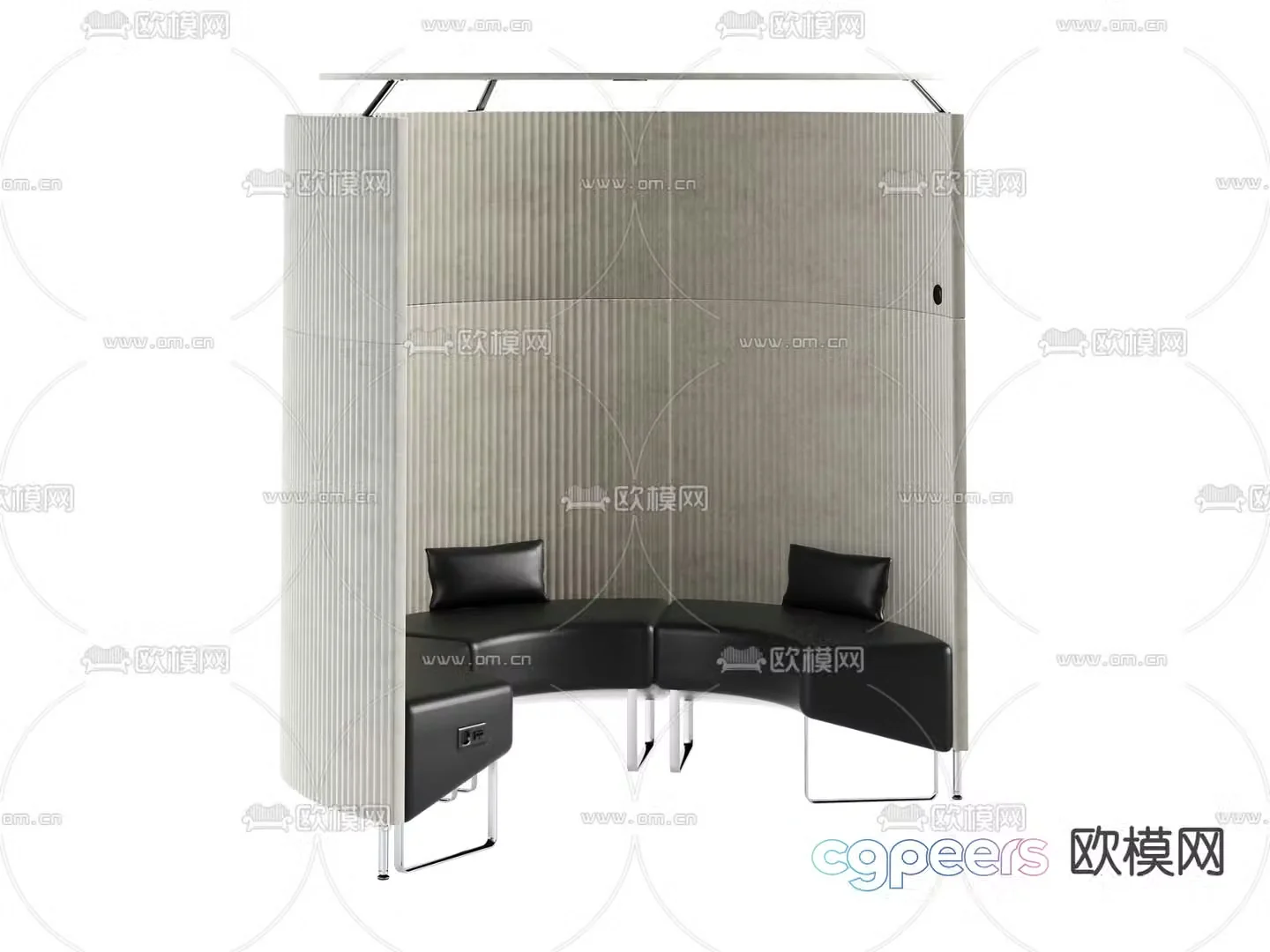 High back sofa curved sofa 3d model
