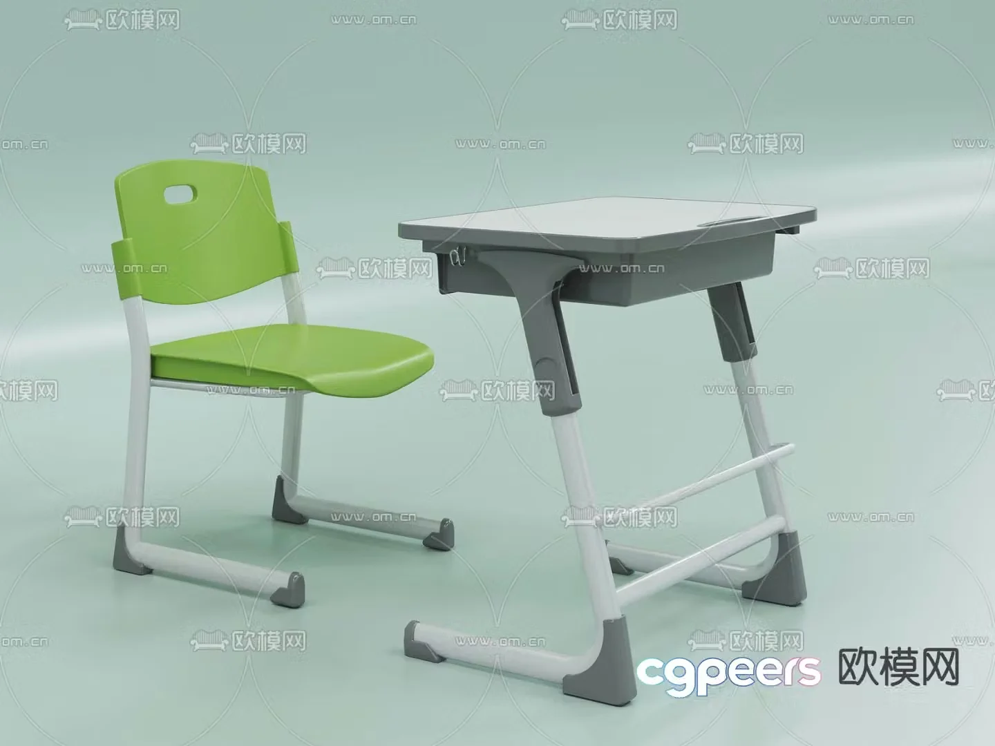 Study table children’s table and chair desk and chair 3d model