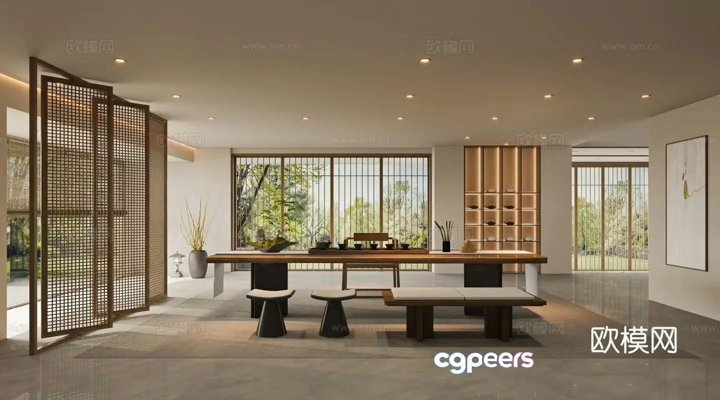 New Chinese tea room 3D model