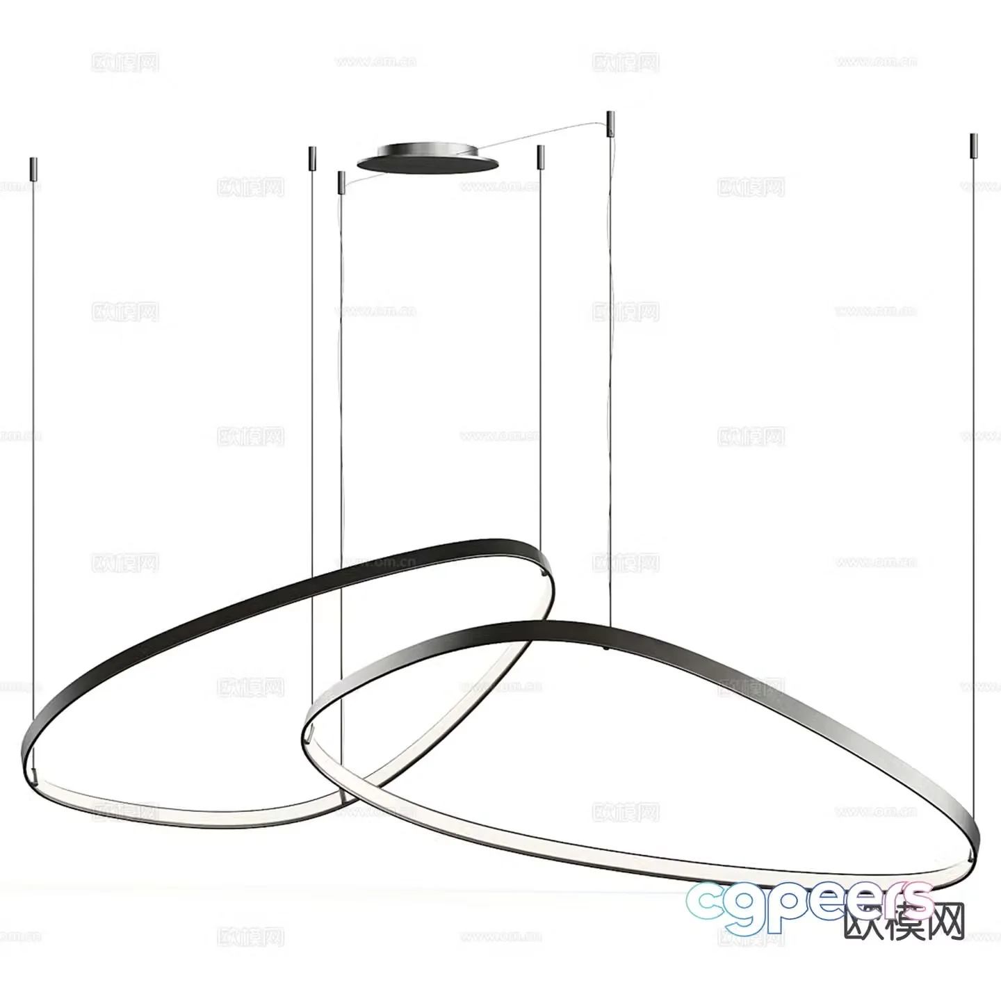 Modern minimalist chandelier wireframe chandelier 3d model