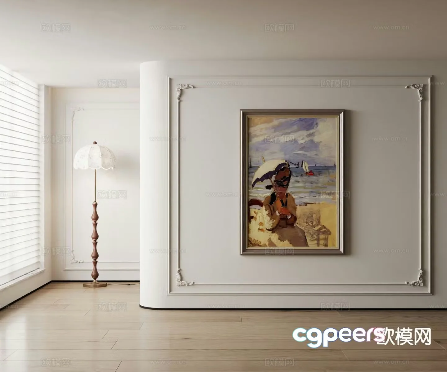 American oil painting texture painting decorative painting 3D model