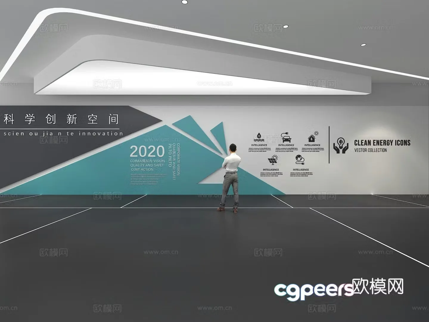 Cultural wall Corporate culture wall Education Theme wall Exhibition hall Campus culture Corridor 3D model