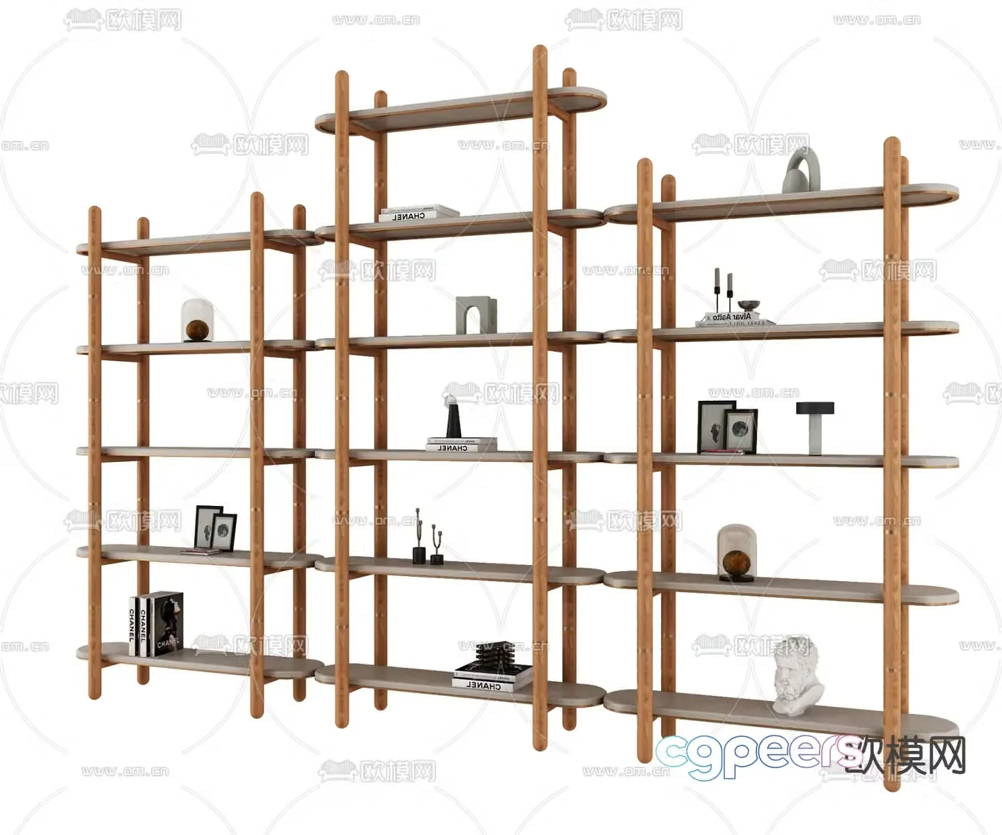 Modern bookshelf shelf display rack 3d model