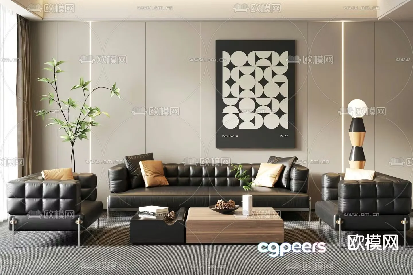 Sectional sofa office sofa 3d model