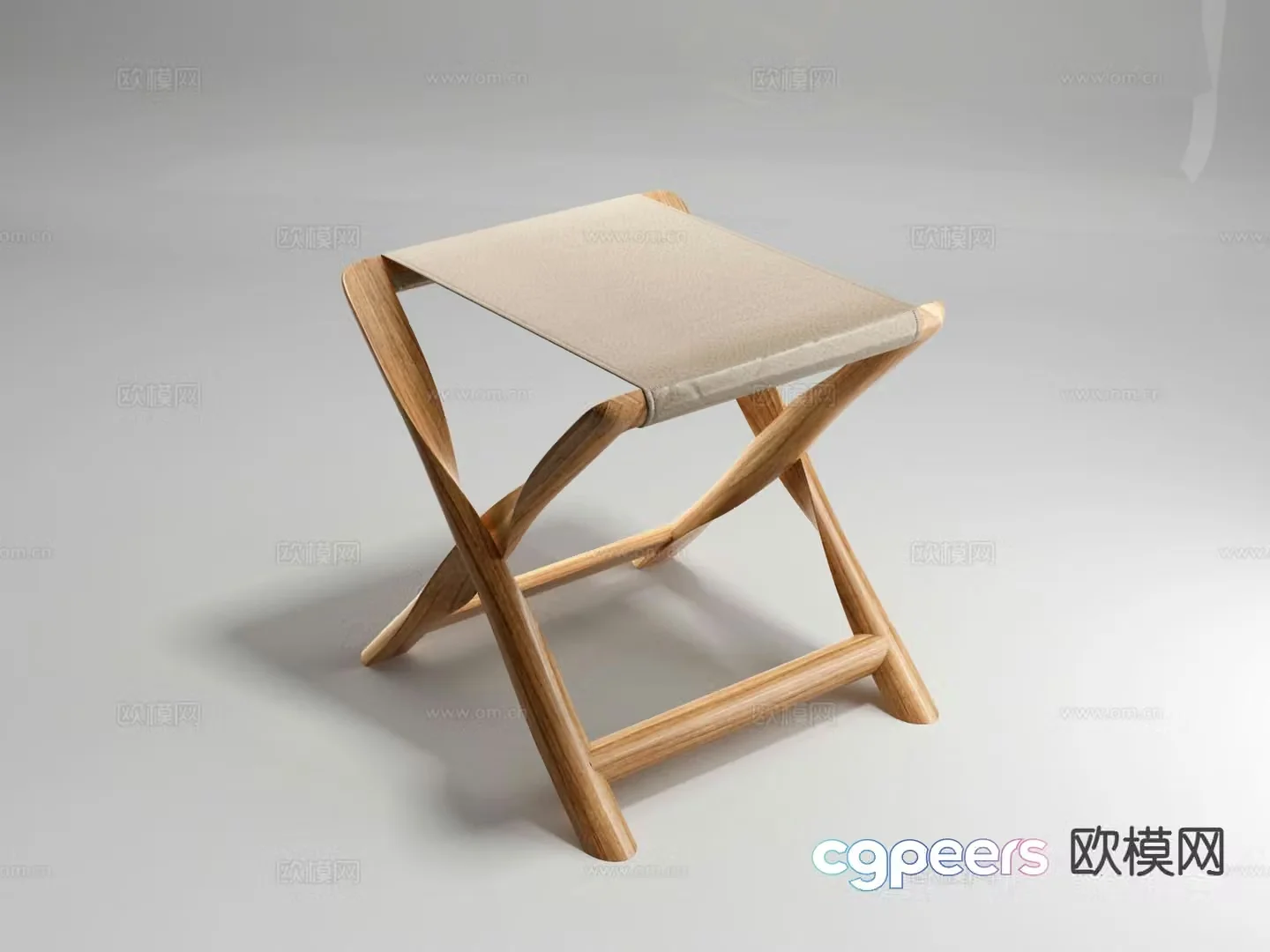 Stool wooden stool folding stool low stool 3d model