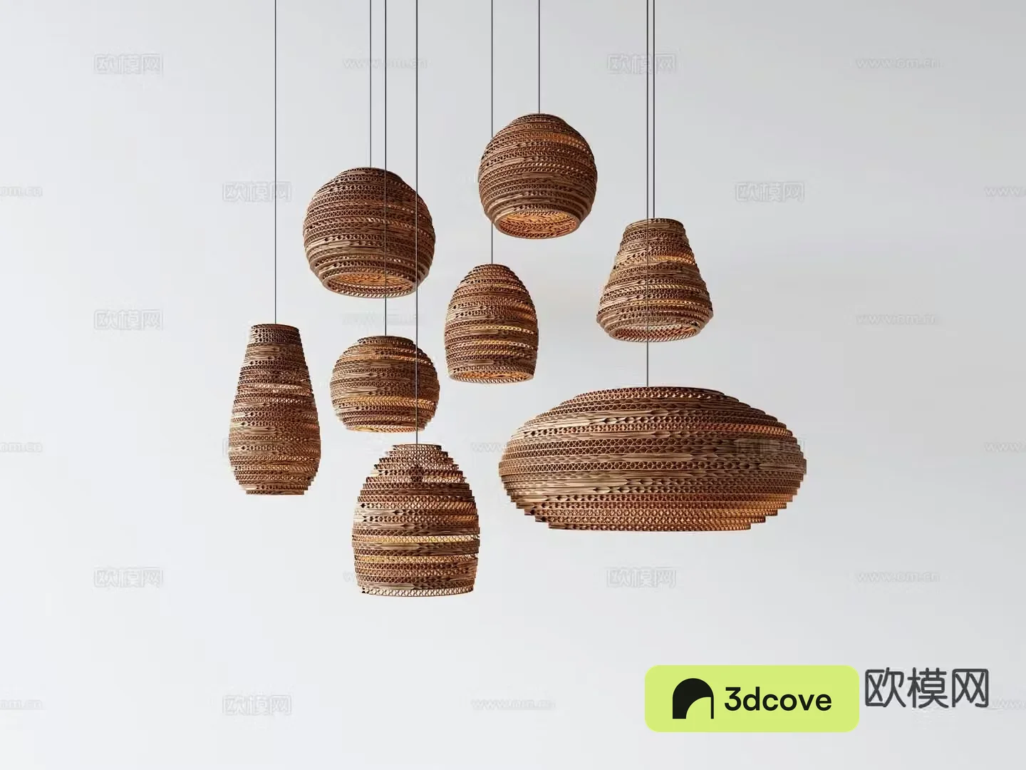 Wabi-sabi rattan chandelier