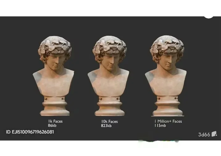 A Collection Of Three Busts 3D Model – 5289 – VRAY Render