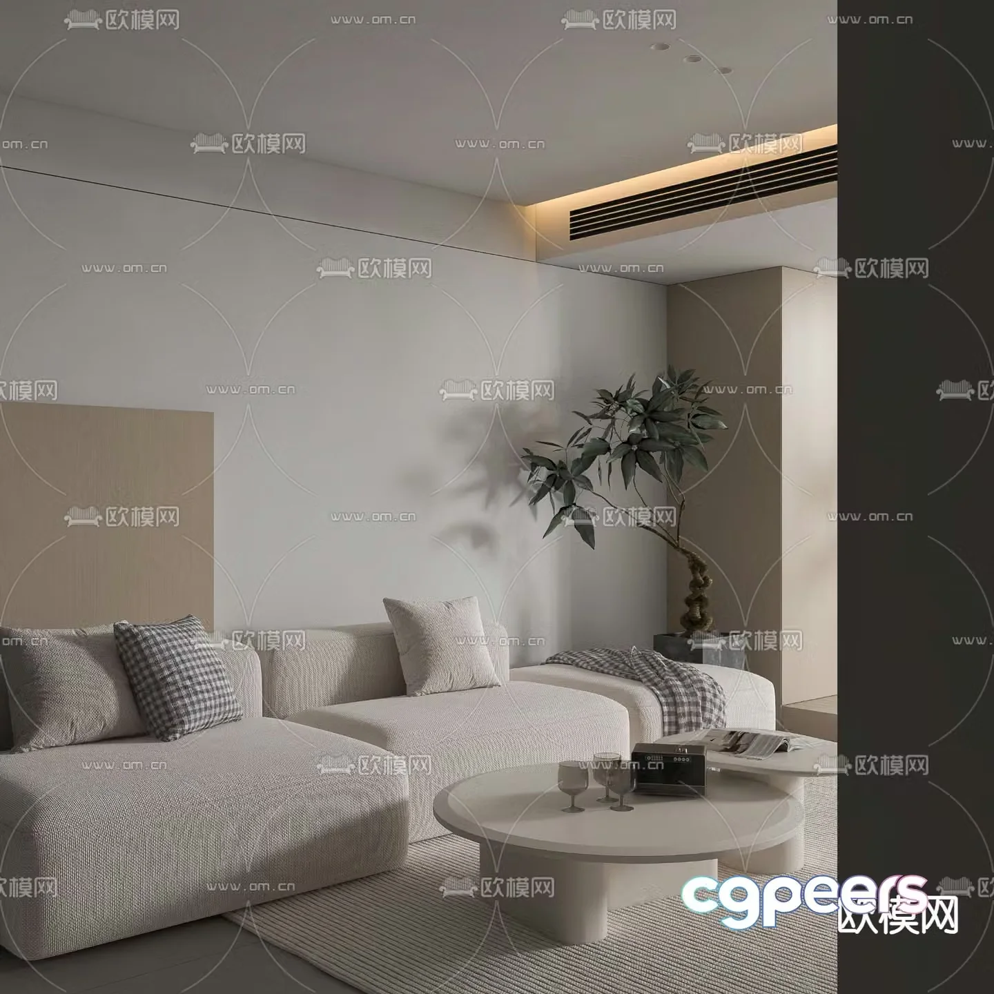 Corner sofa tofu block sofa 3d model