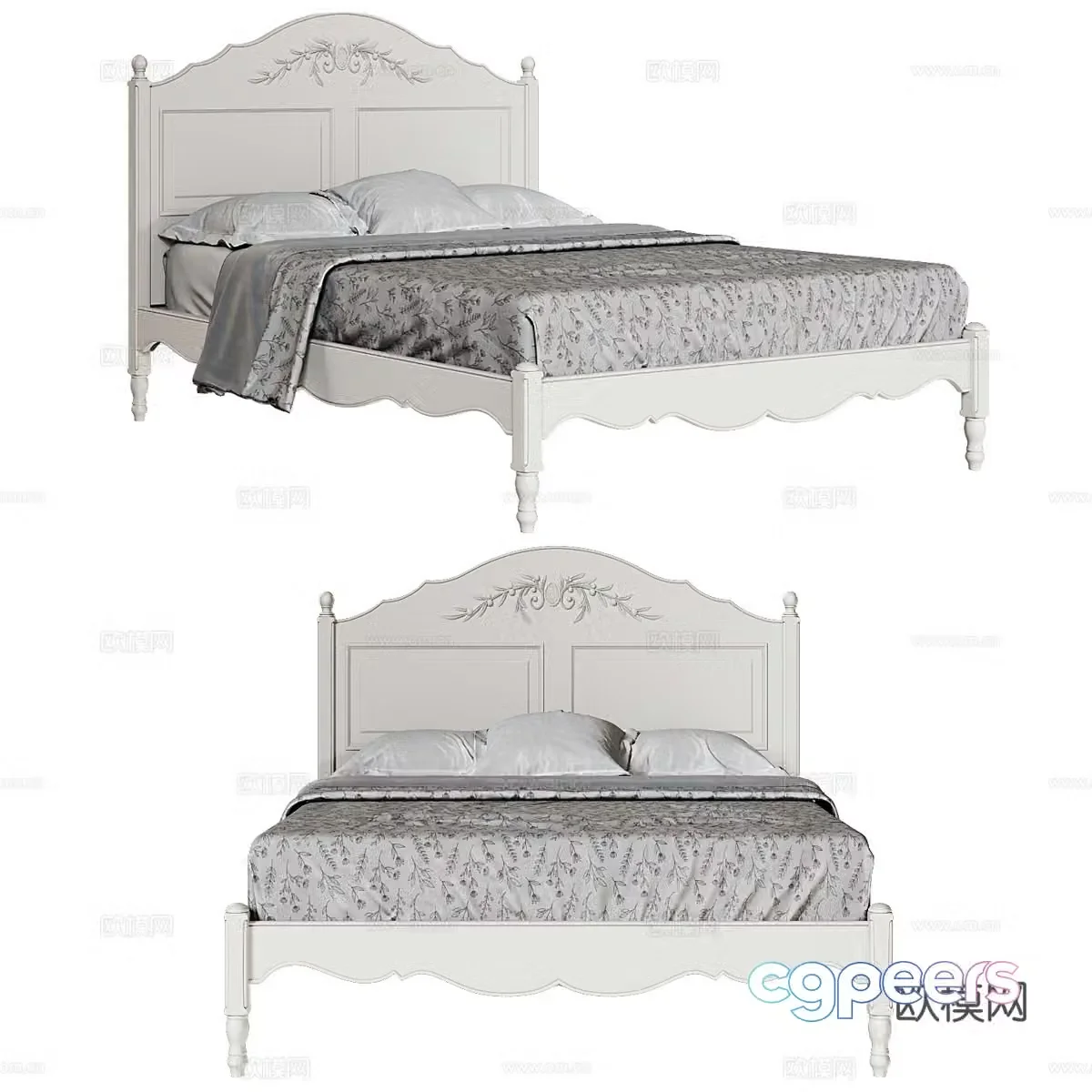 Double bed 3d model