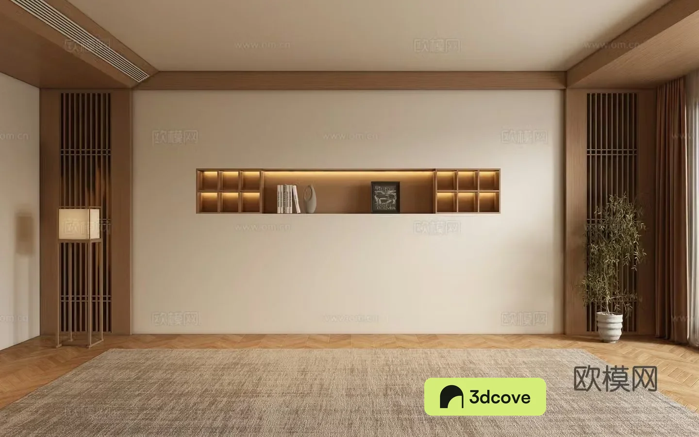 New Chinese Song style living room background wall