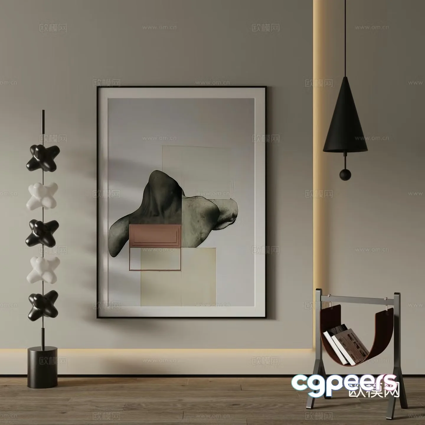 Modern decorative painting Abstract painting 3d model