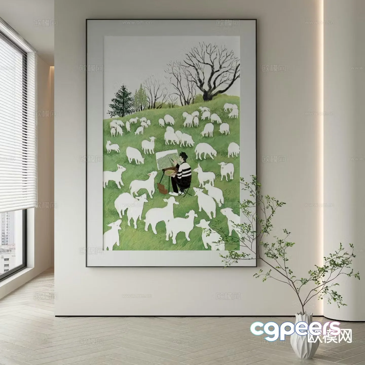 Decorative painting art painting hanging painting 3d model