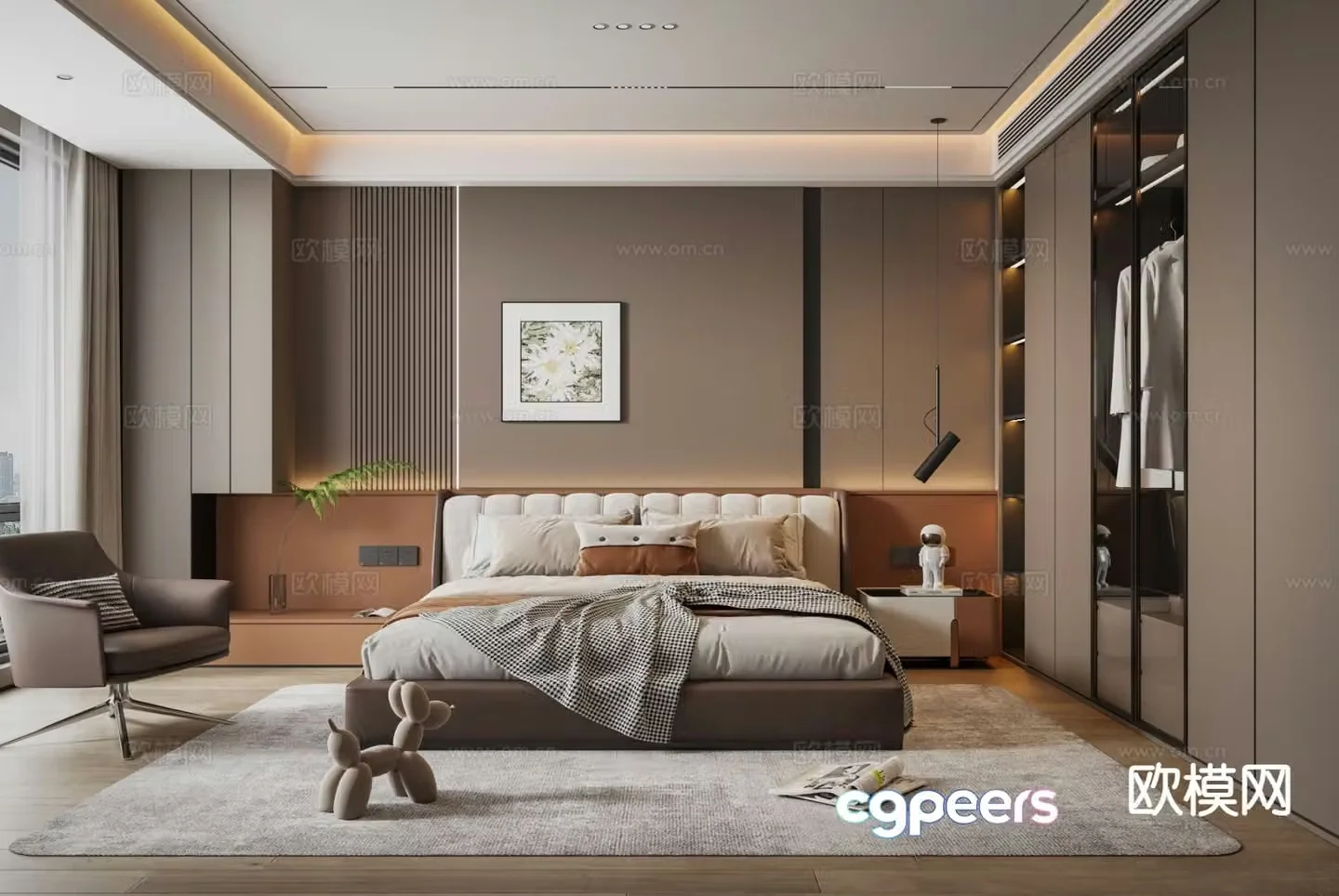 Italian style bedroom master bedroom 3d model