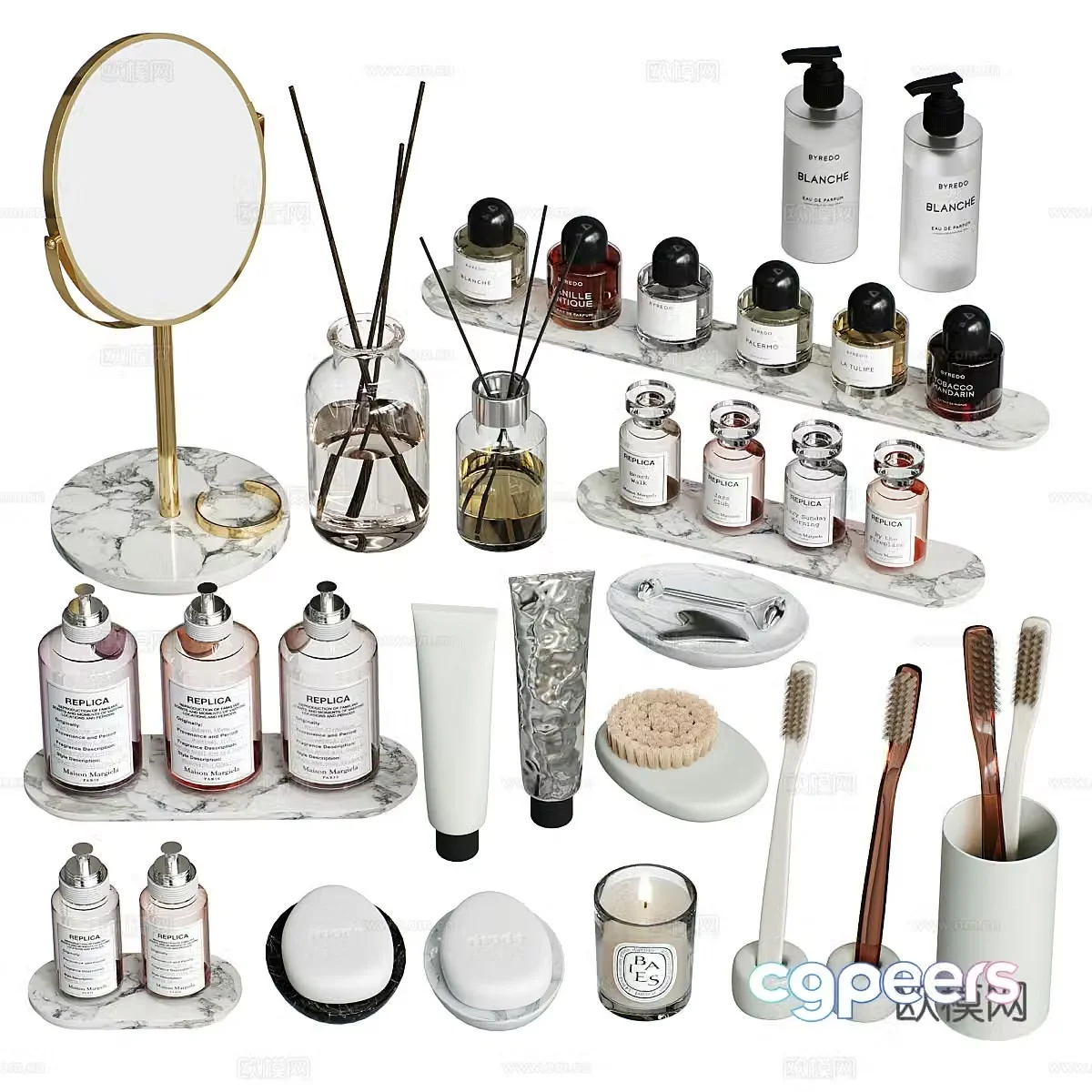 Cosmetics toiletries 3D model