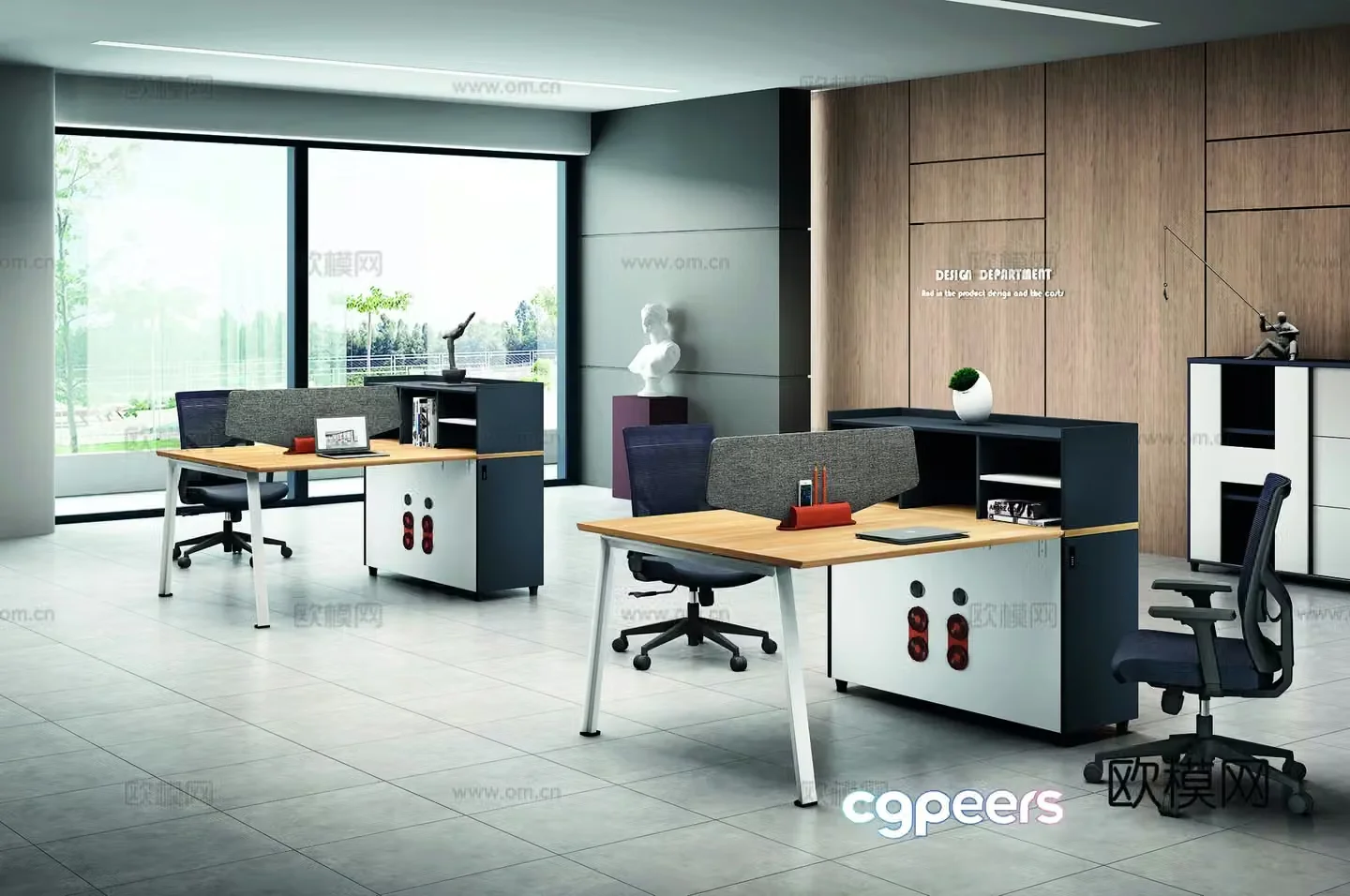 Modern public office 3d model