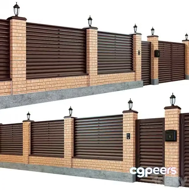 3ds Max Free – Fence with a gate and a wicket 7