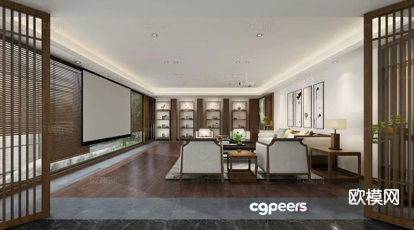 New Chinese style living room 3d model