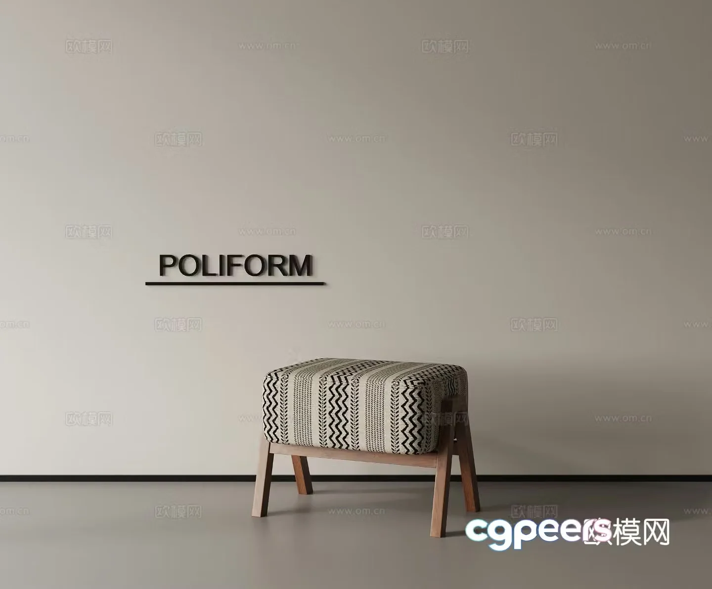 Low stool shoe change stool 3D model