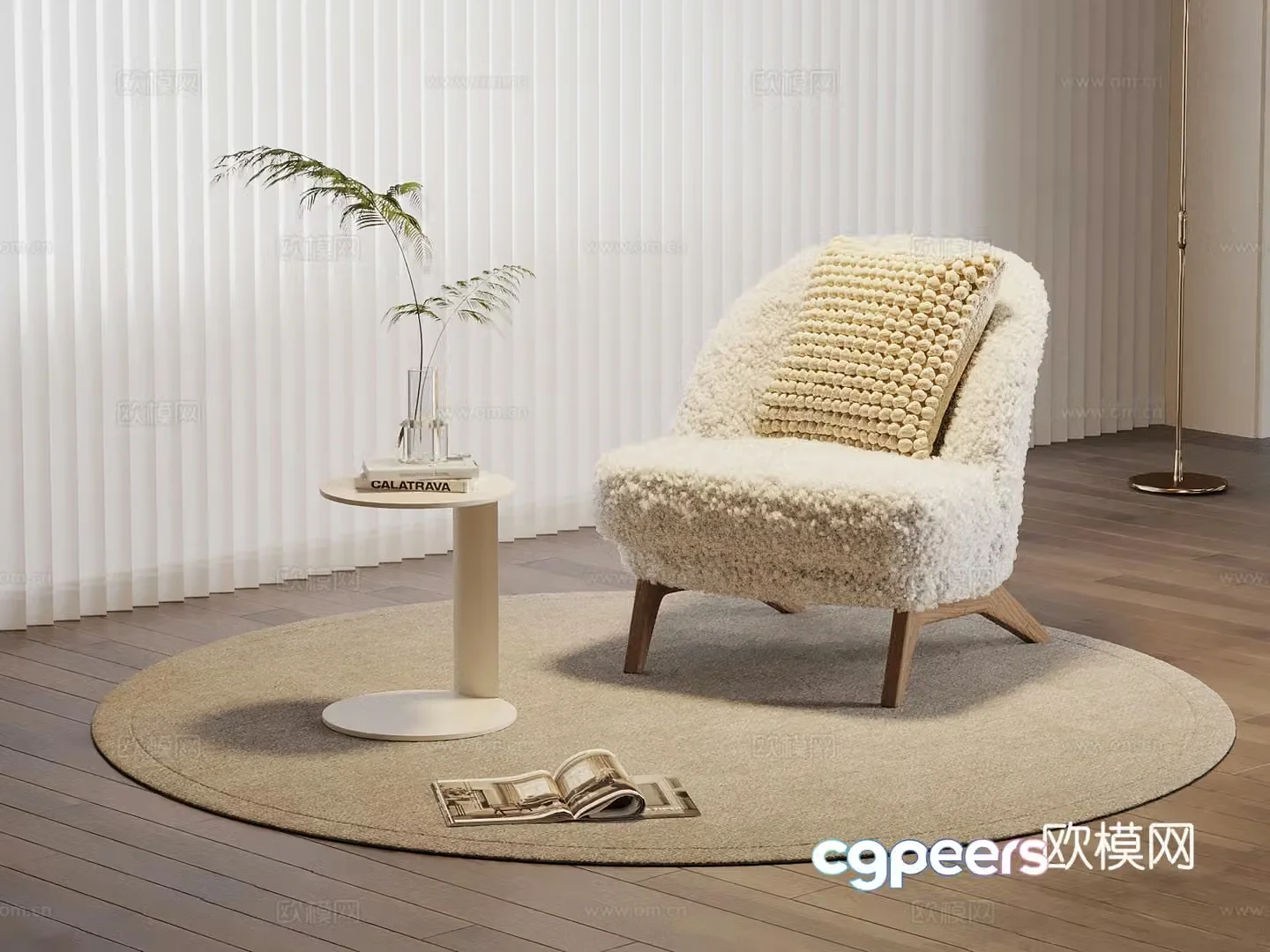 Leisure chair modern leisure chair side 3d model