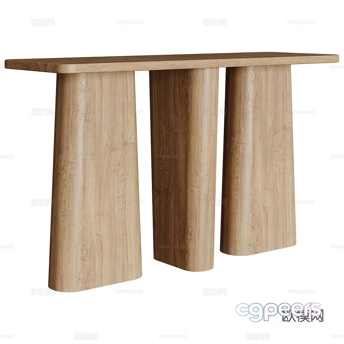 Modern Italian solid wood end viewing platform 3D model