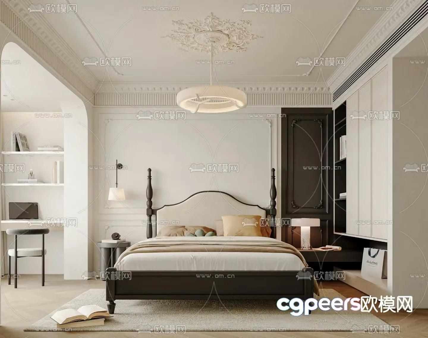 French bedroom master bedroom master room 3d model