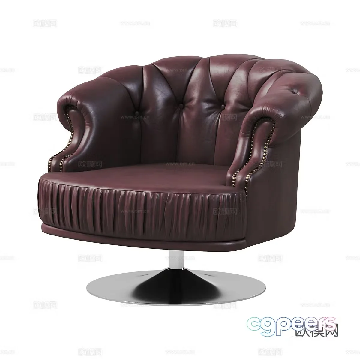 Modern Italian leather armchair 3d model