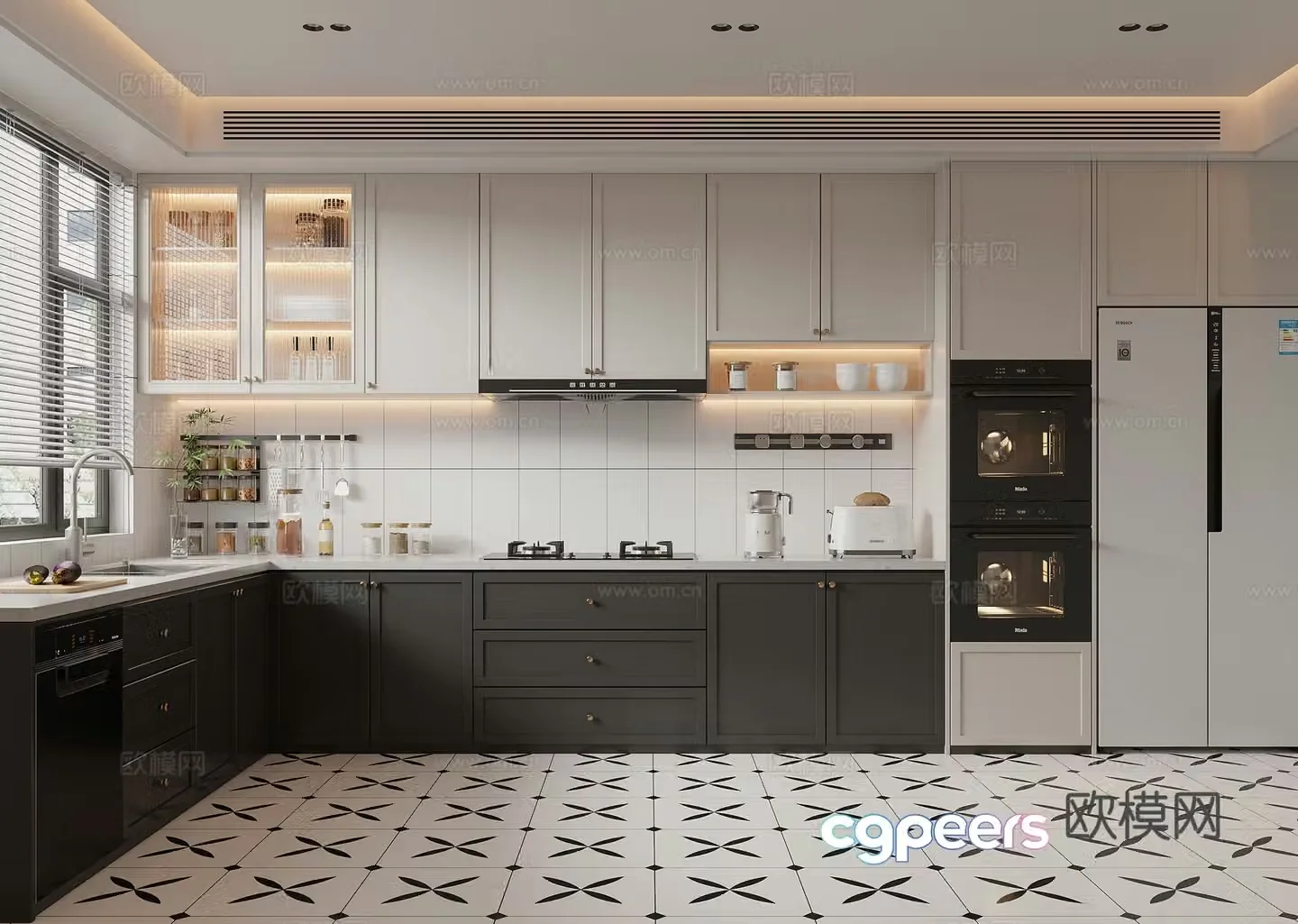French retro kitchen 3d model