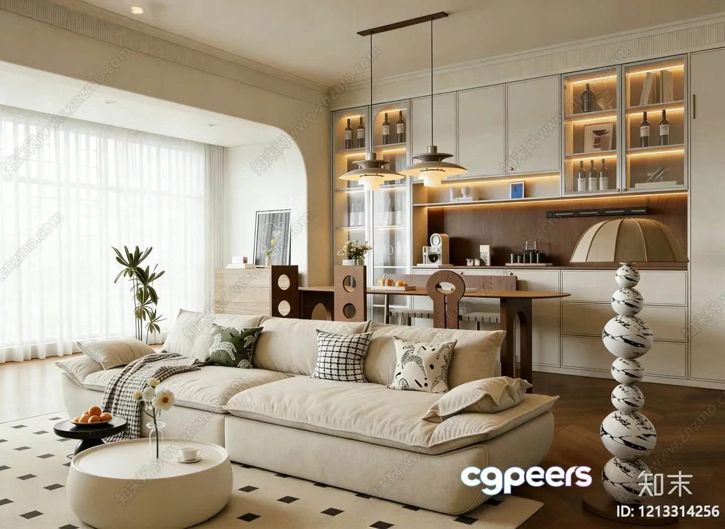 Modern Living Room 3D Model – 5231 – VRAY Render