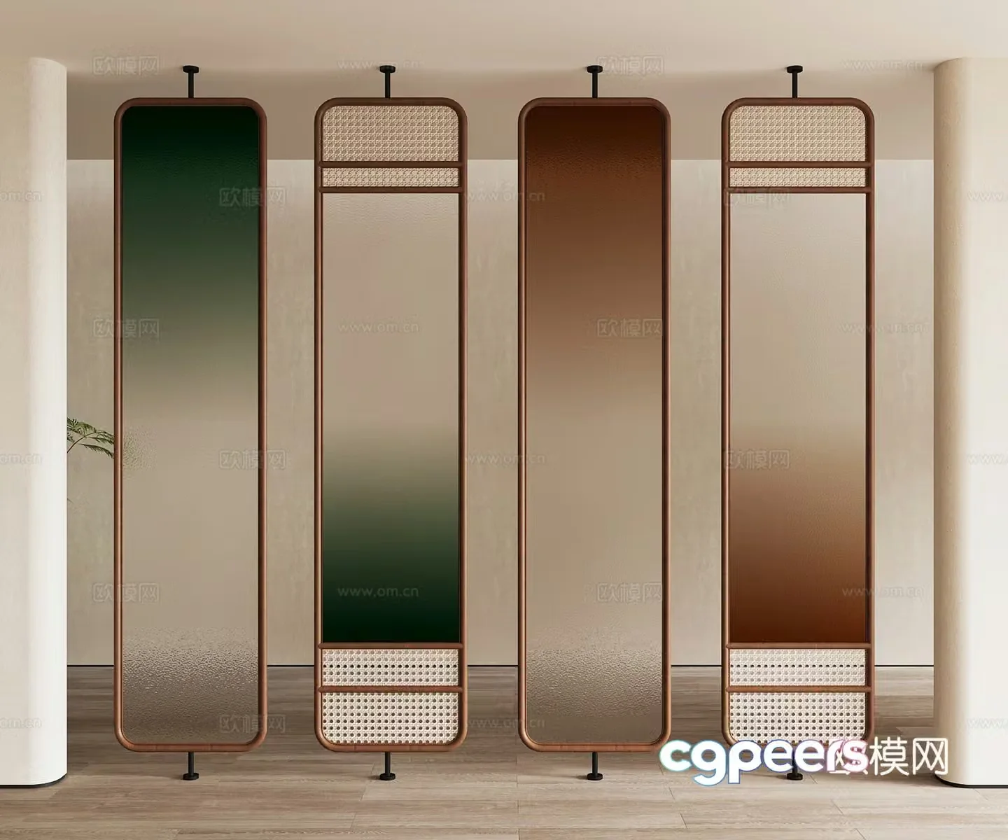 Modern French partition glass partition art glass partition porch partition office partition 3d model