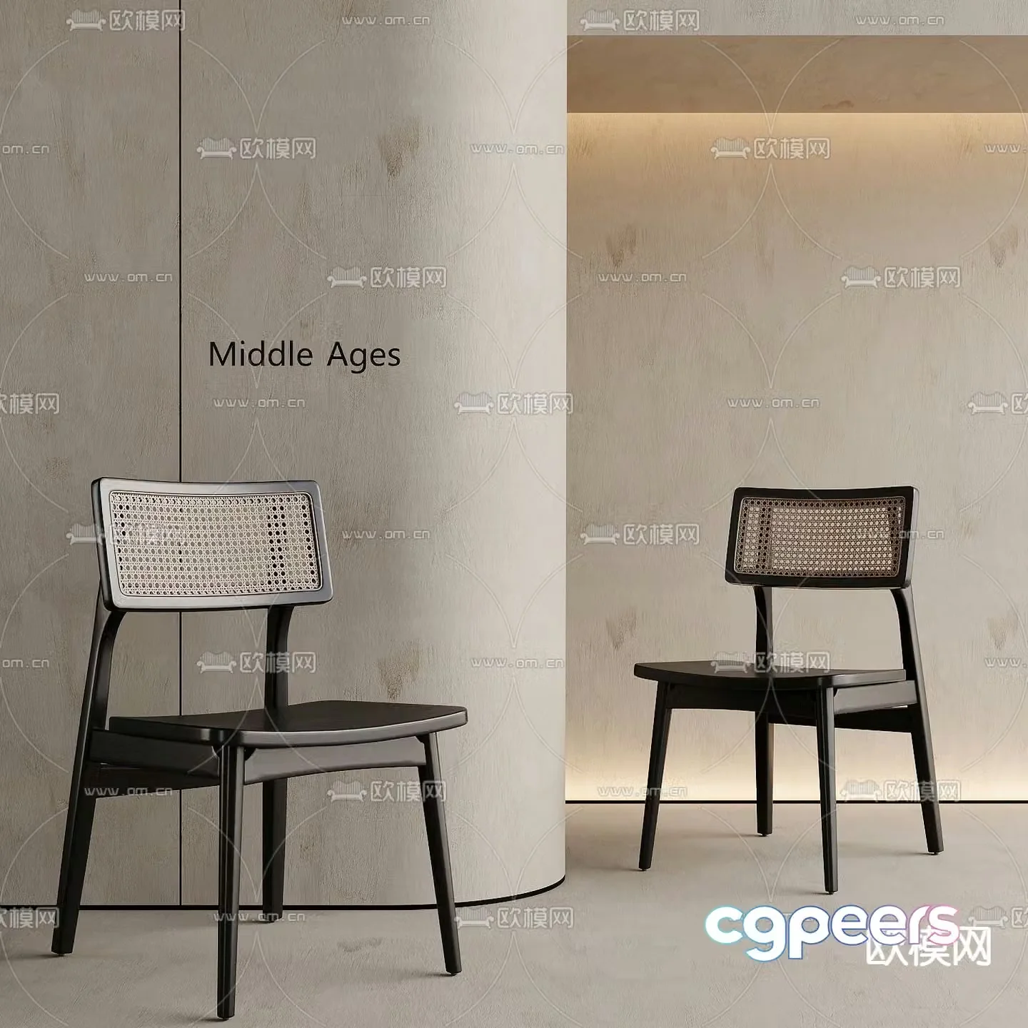 Medieval style chair dining chair 3d model