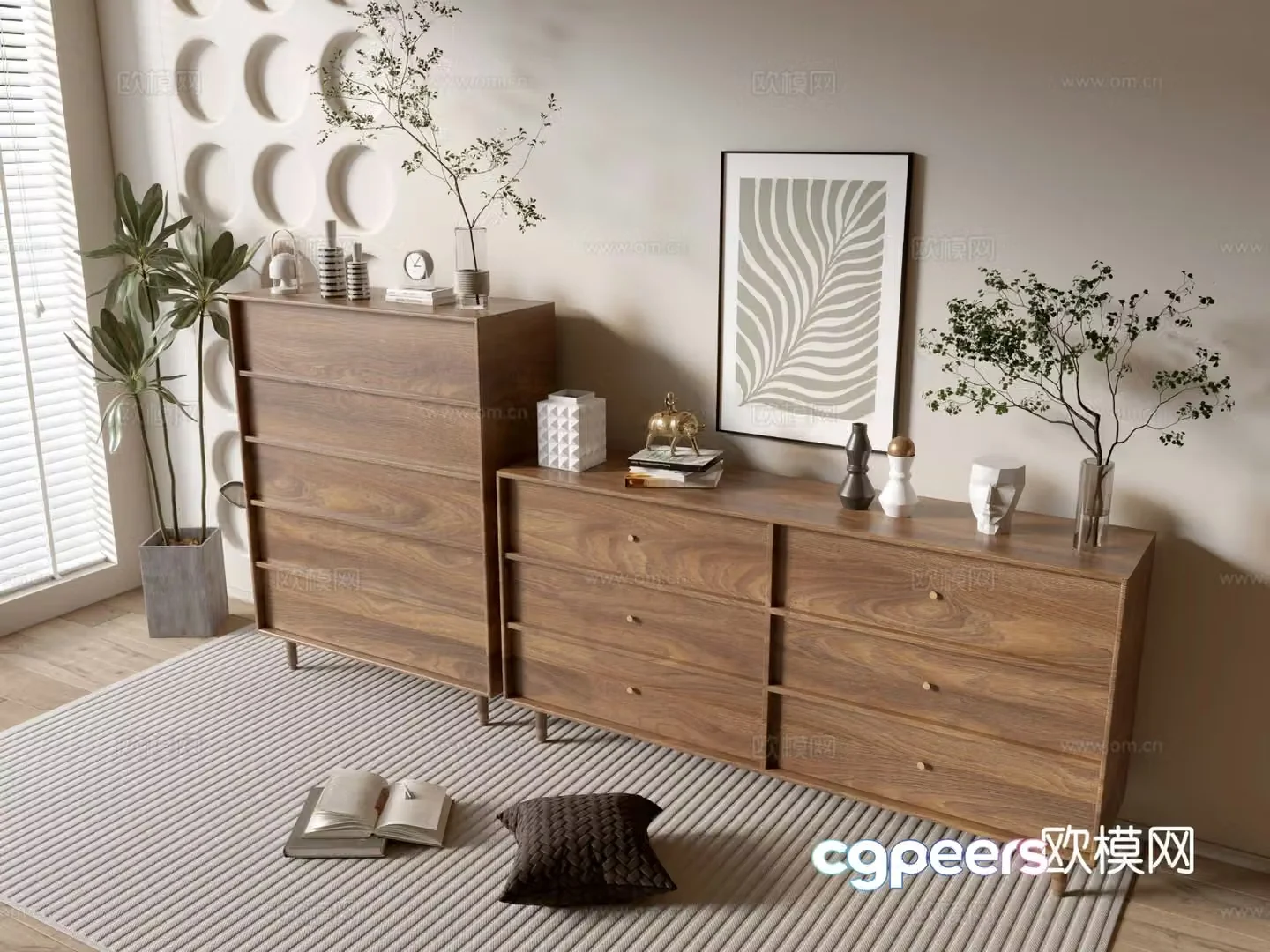 Medieval style chest of drawers 3D model
