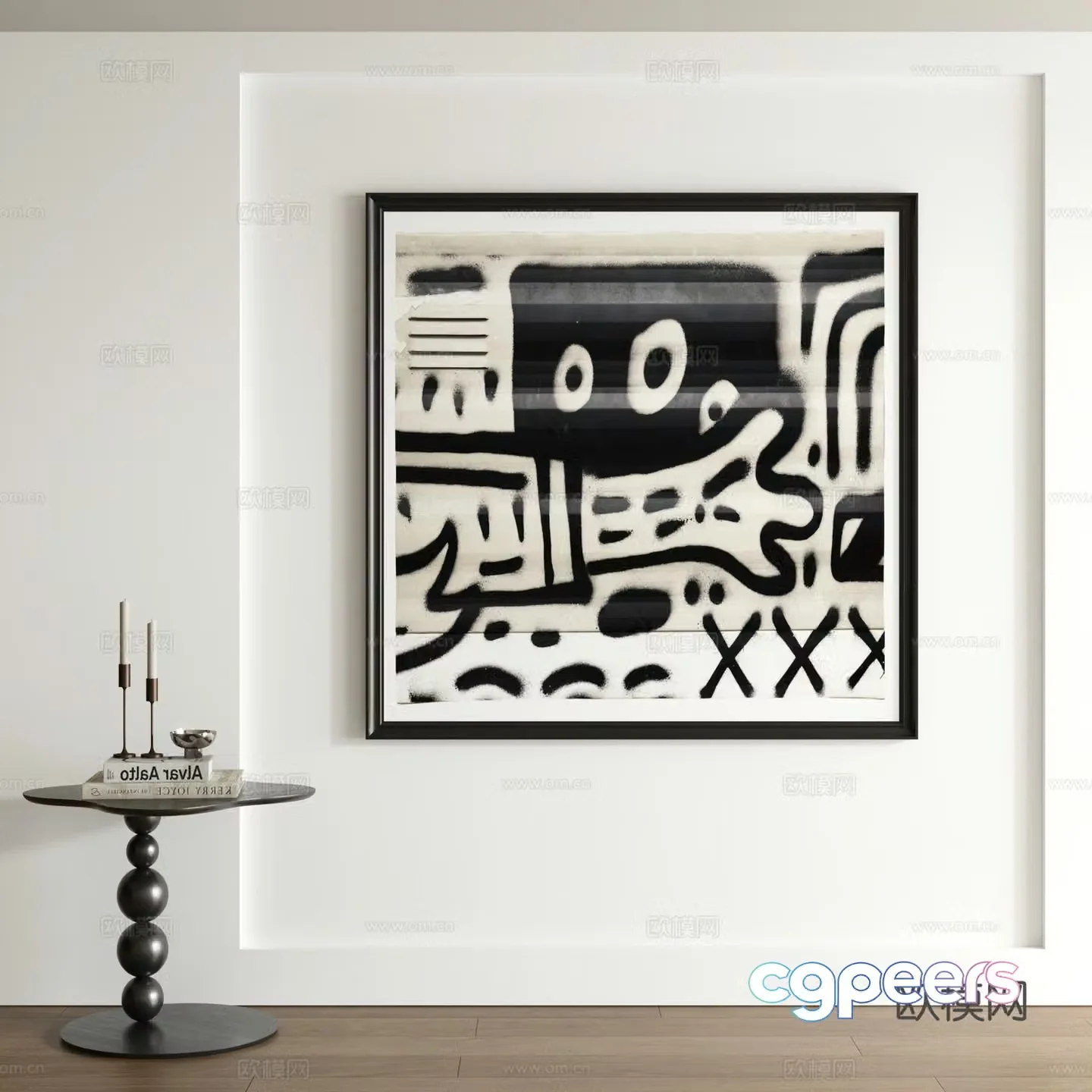 Modern graffiti decorative painting 3d model