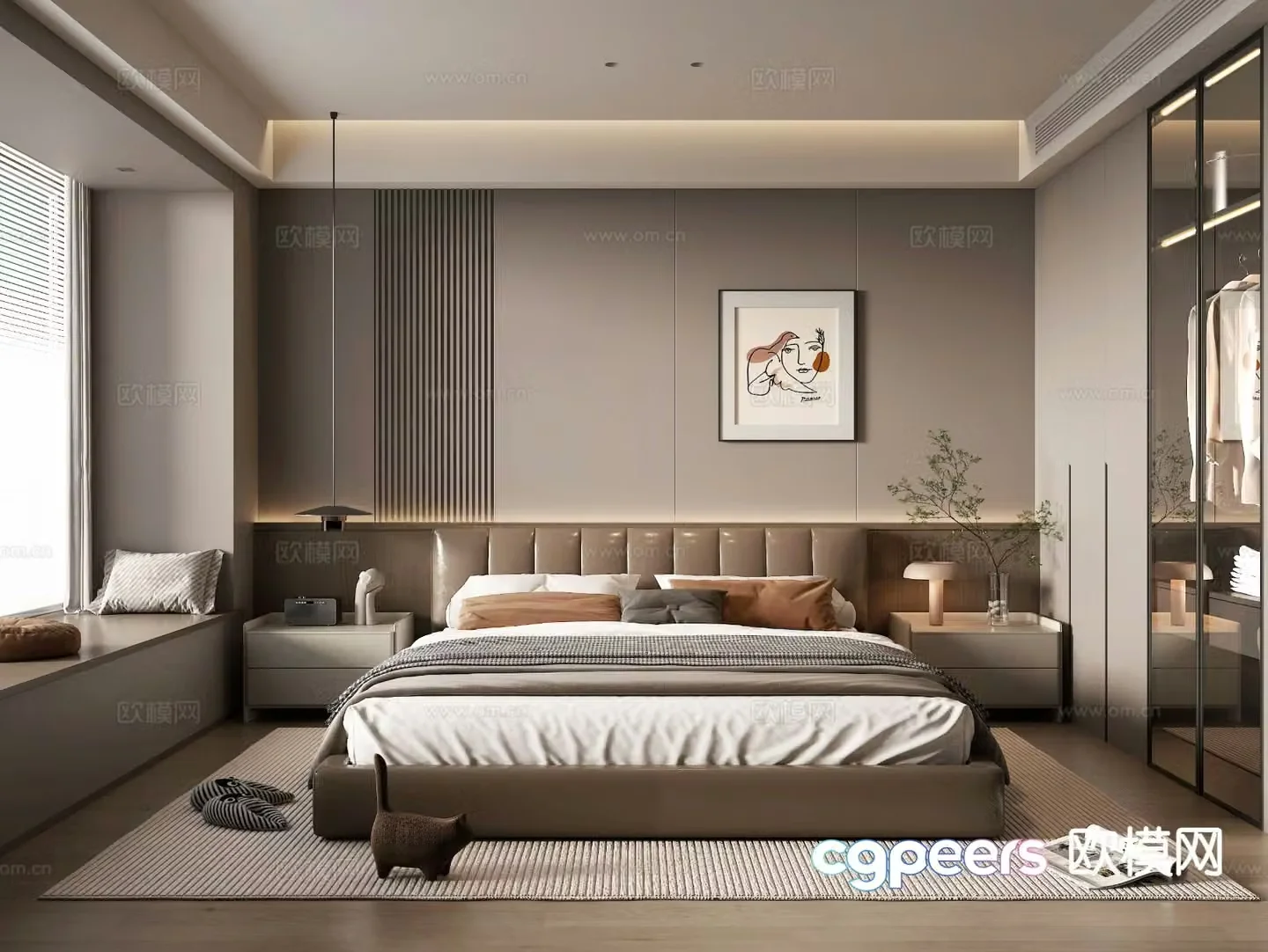 Italian style bedroom master bedroom 3d model