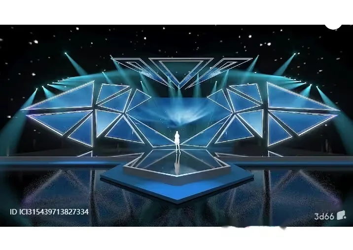 Stage With A Star-Shaped Design 3D Model – 8833 – VRAY Render