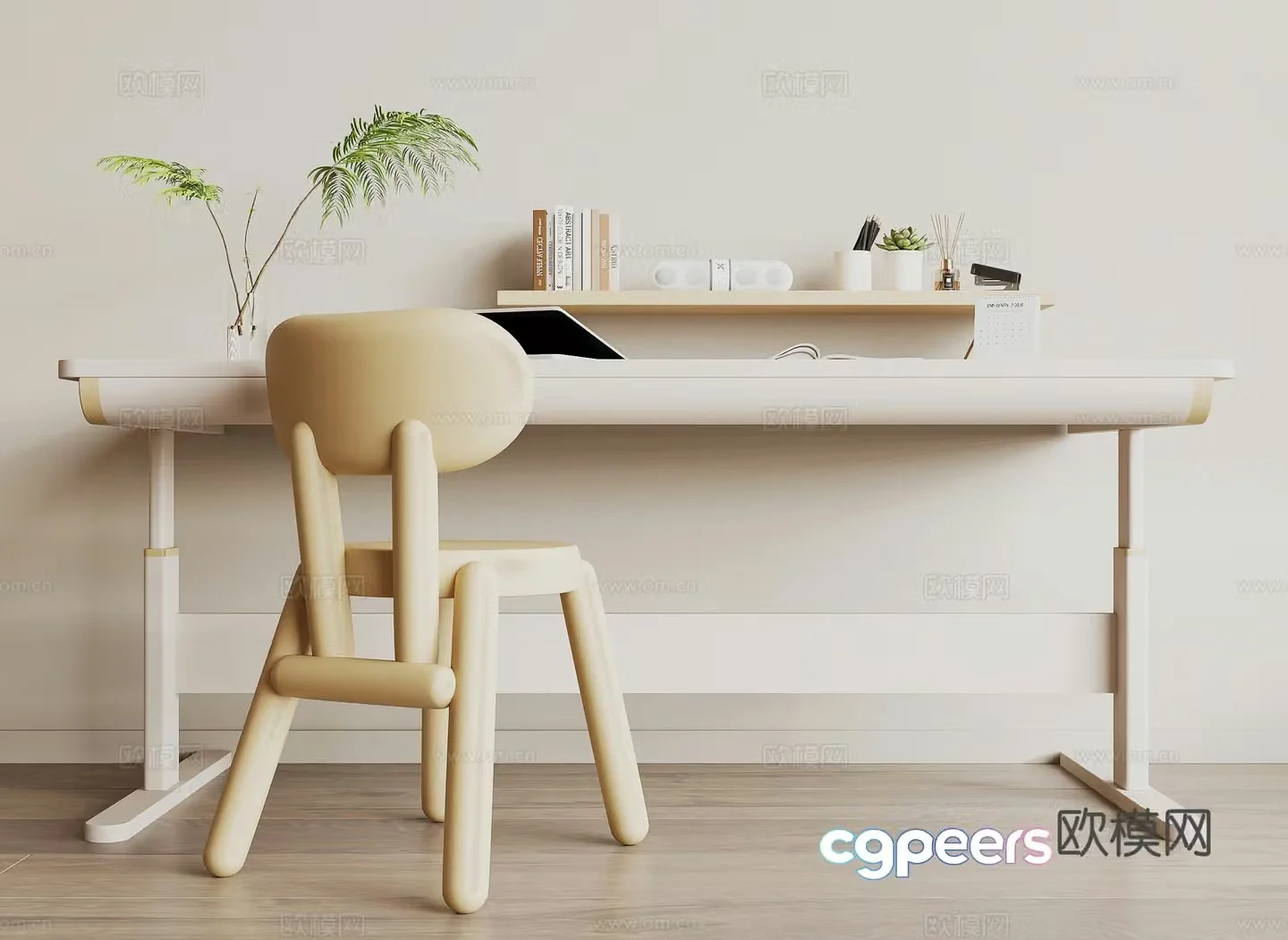 Modern children’s desk and chair 3d model