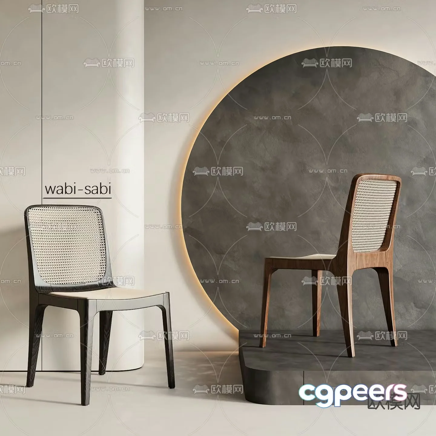Wabi-sabi chair dining chair 3d model