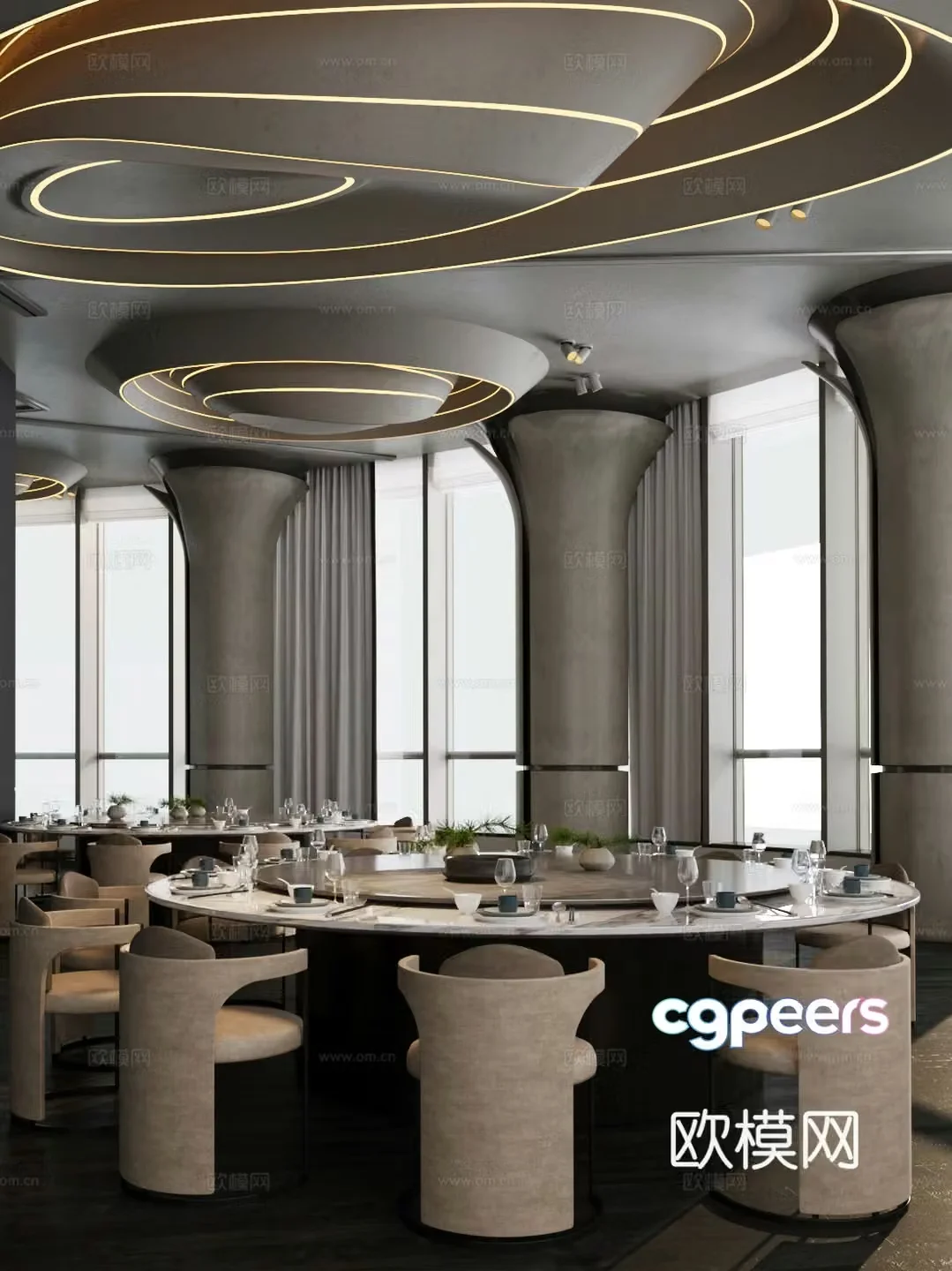 Restaurant private room private room 3D model