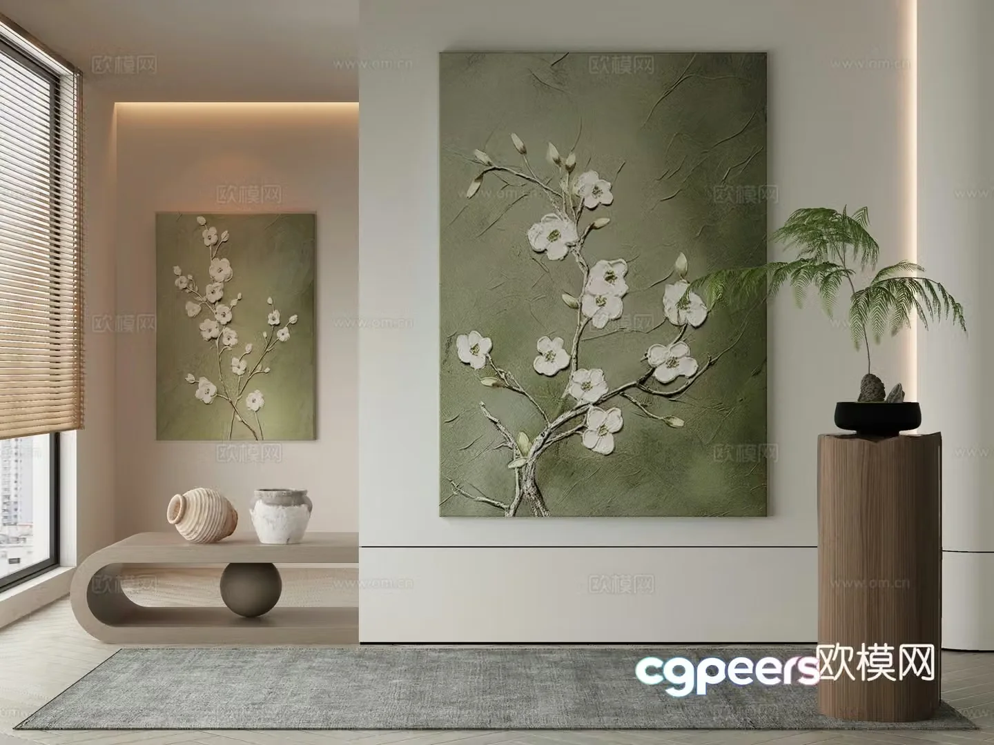 Modern Wasabi Hanging Painting Oil Painting 3D Model