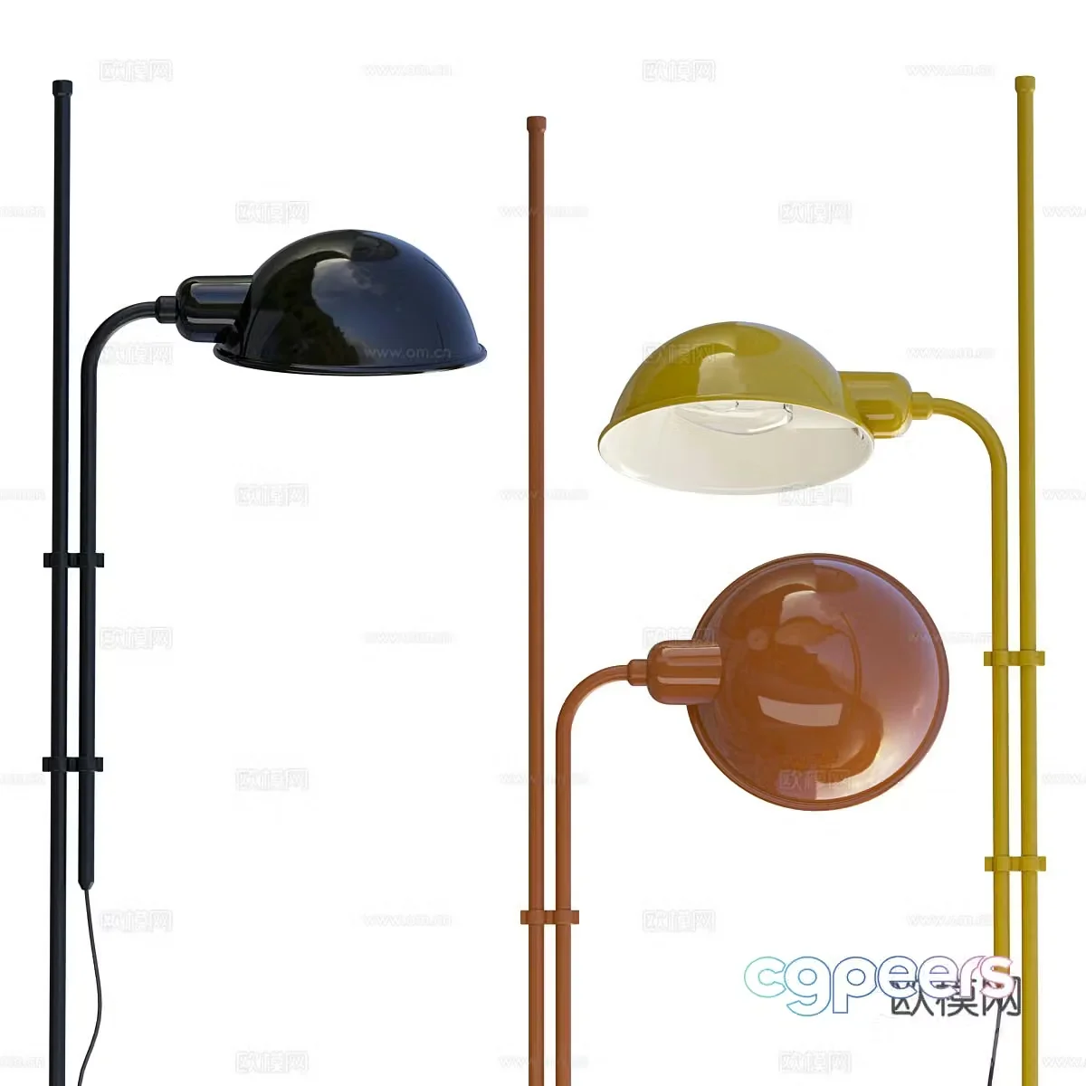 Modern creamy boom floor lamp 3d model