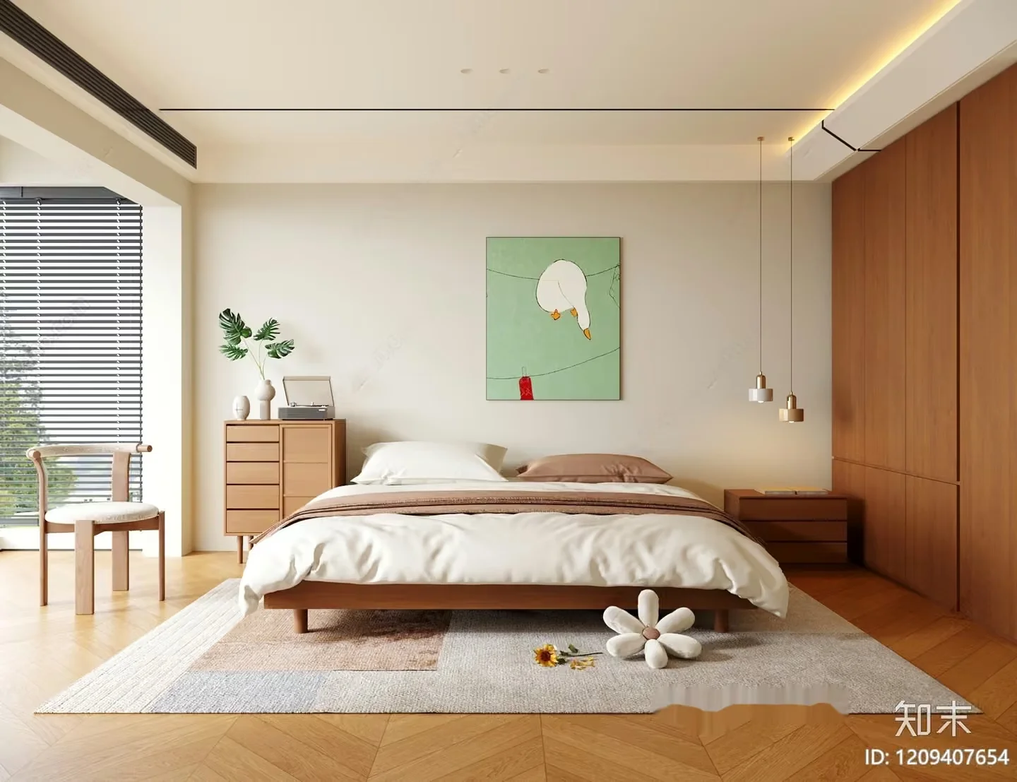 Cozy Bedroom 3D Model – 3887 – VRAY Render