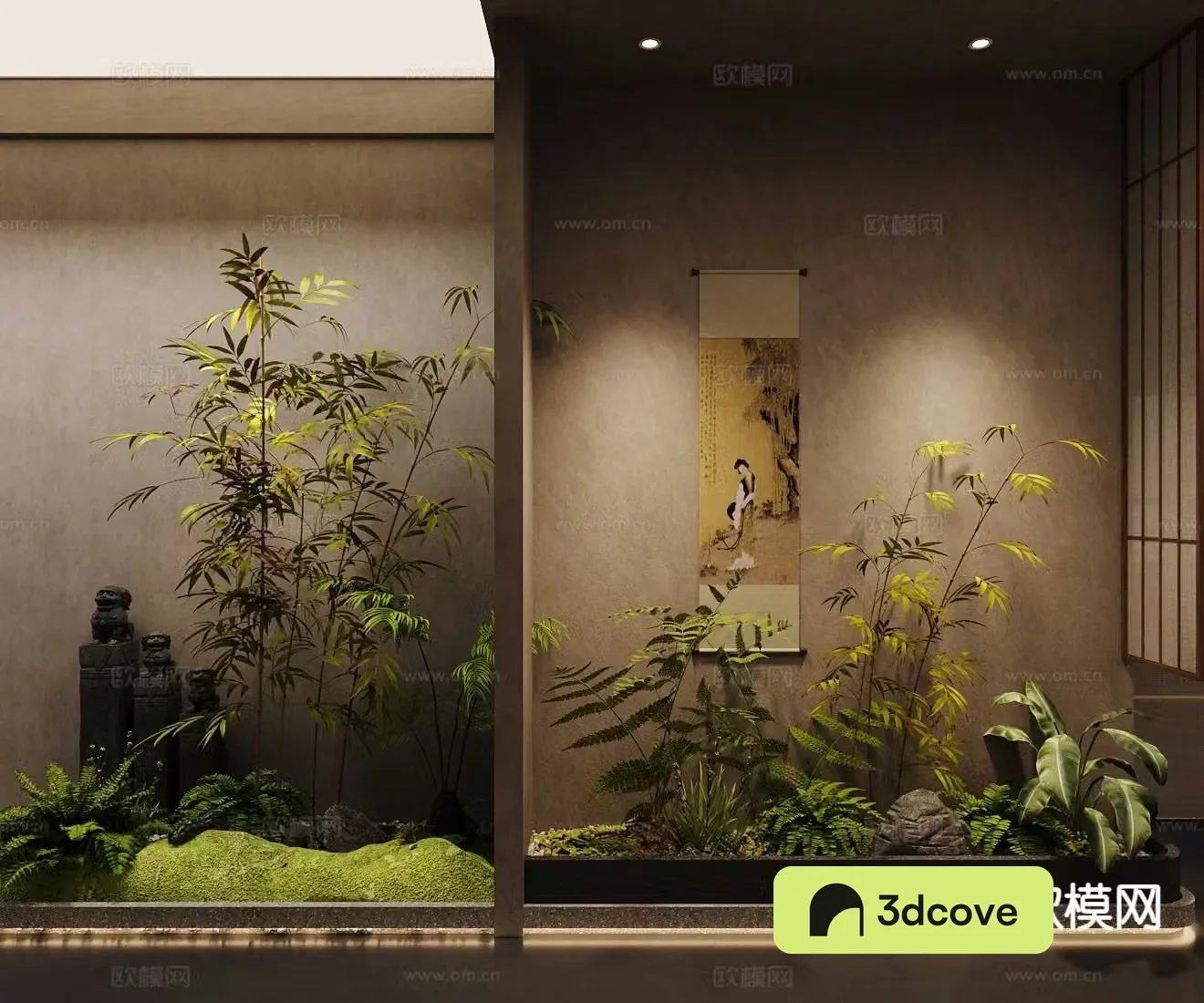 New Chinese style Indoor landscape sketch Moss micro-terrain