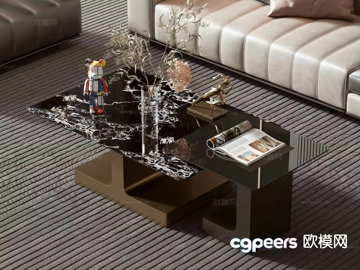 Marble coffee table 3d model
