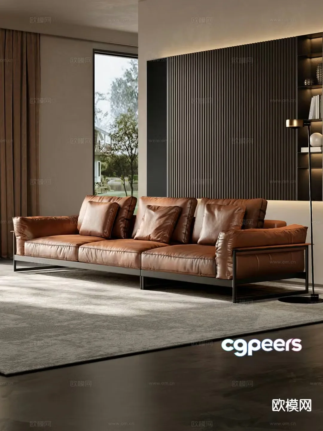 Italian three-seat sofa 3D model