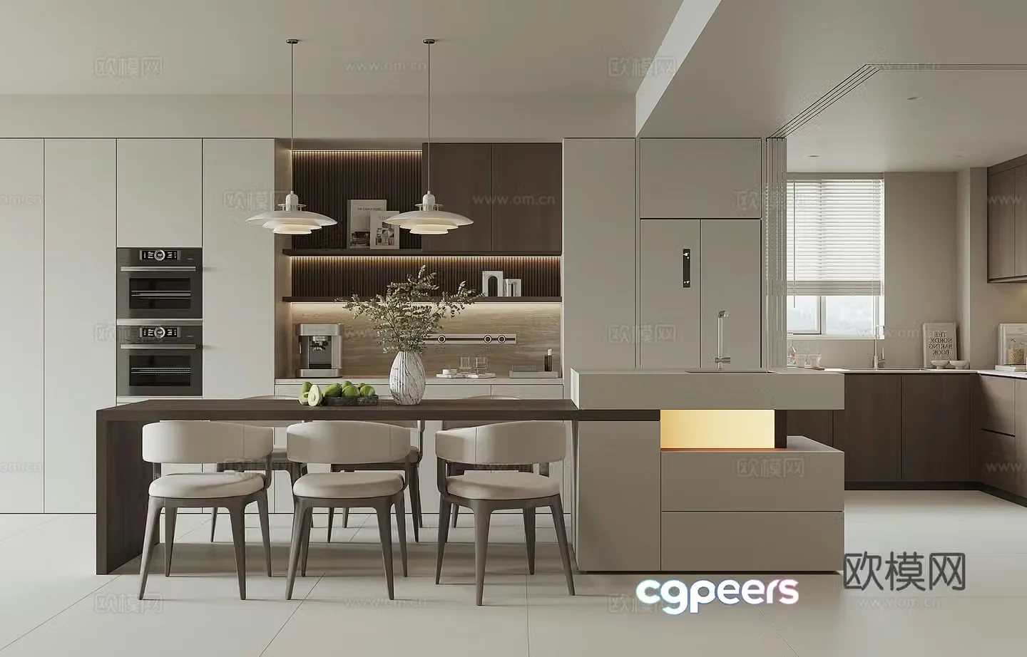 Modern home restaurant 3d model