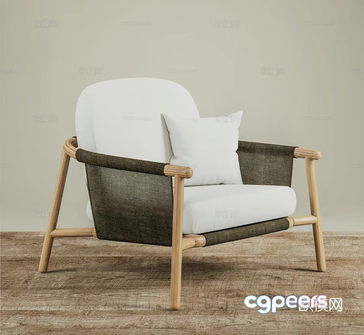 Modern leisure chair cloth chair book chair single chair 3d model