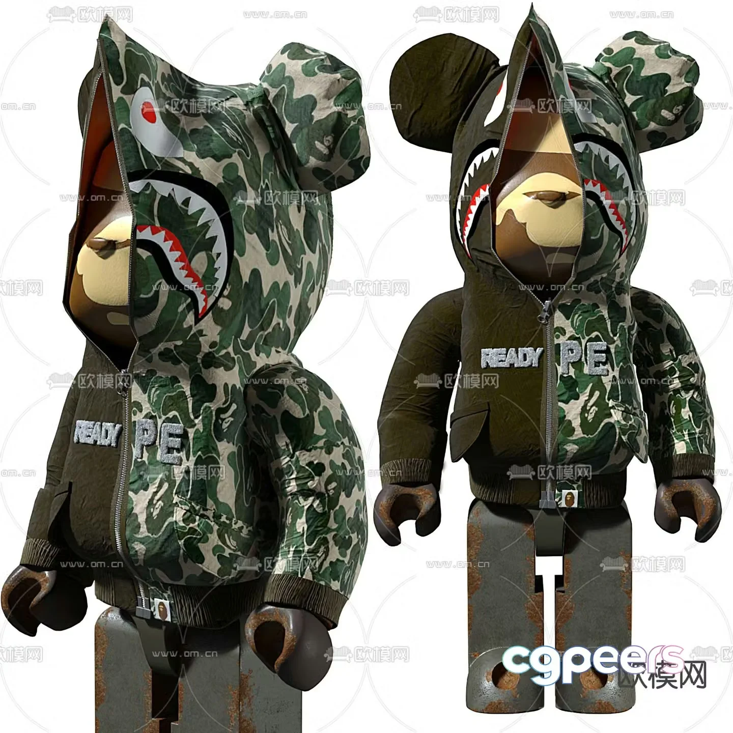 Modern violent bear toy 3d model