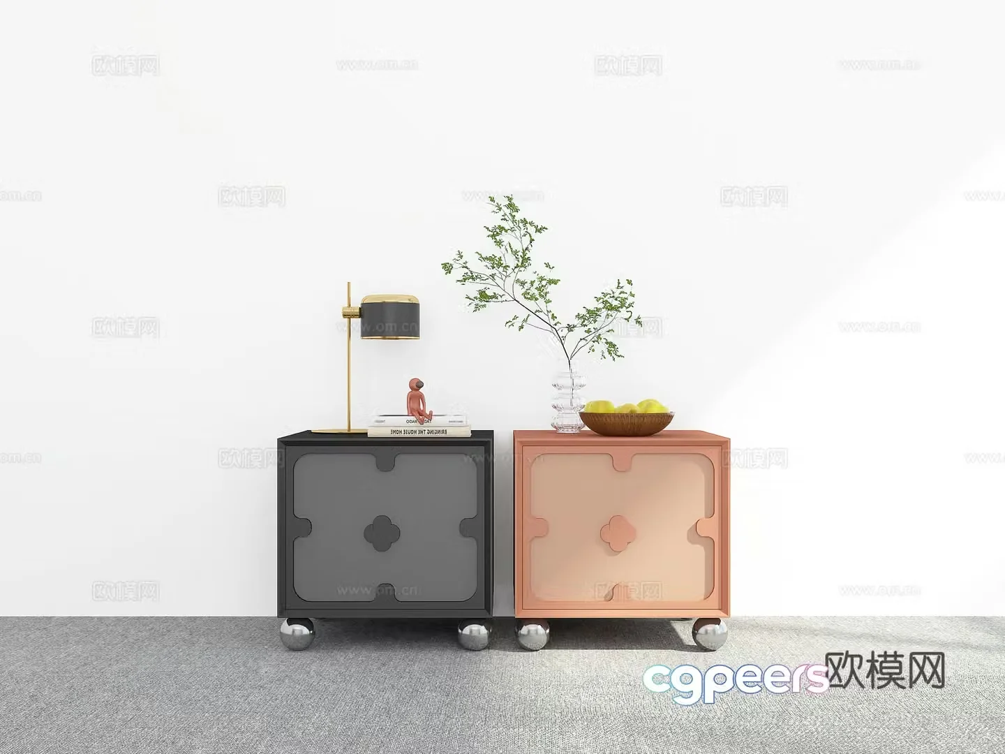 Modern bedside table 3d model