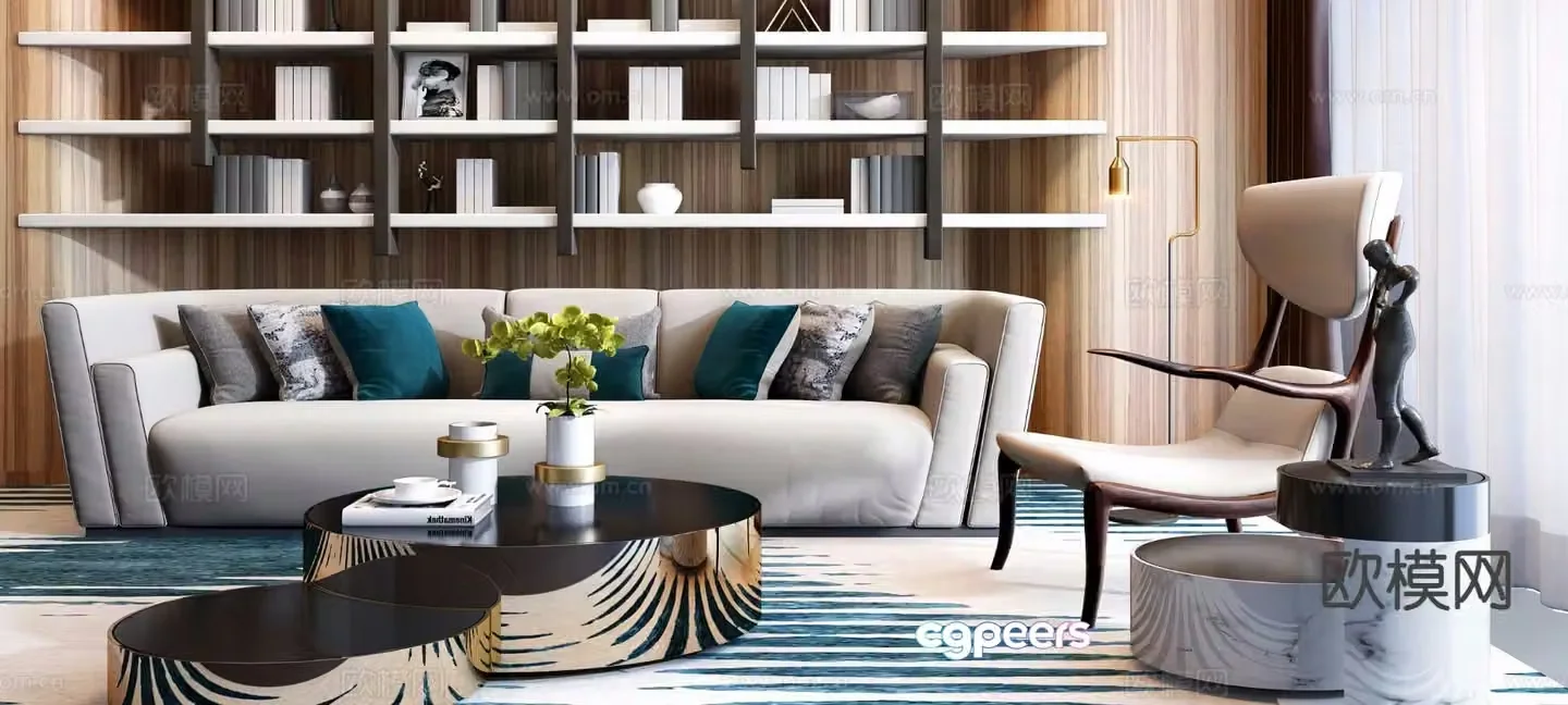Modern sectional sofa 3d model