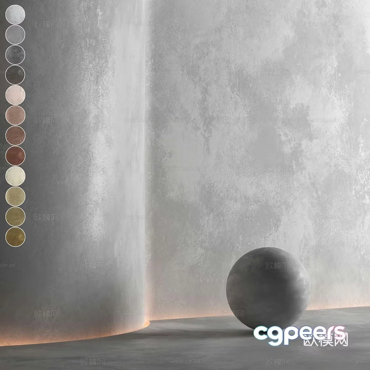 Modern Paint Art Paint Micro Cement 3D Model