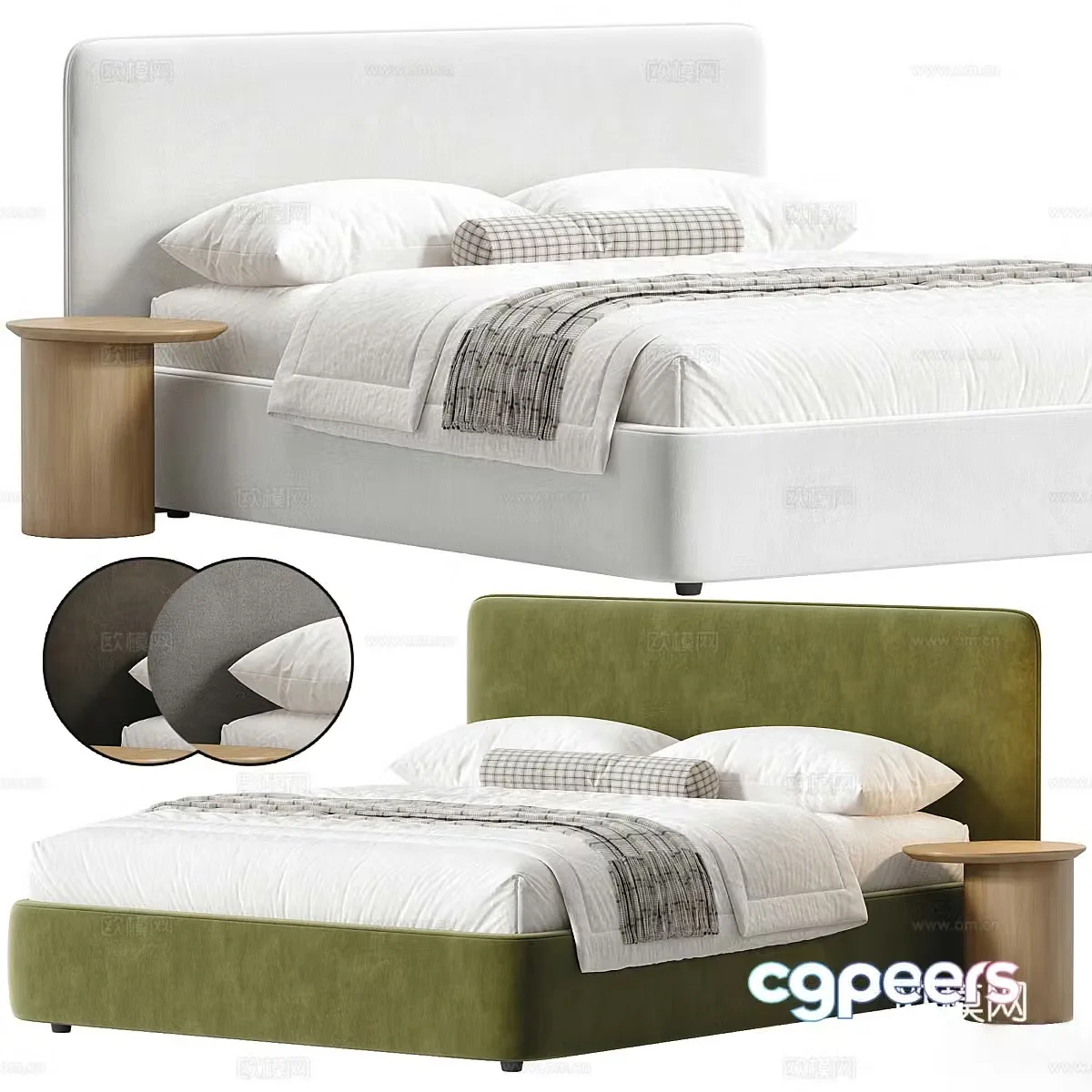 Background double bed 3d model